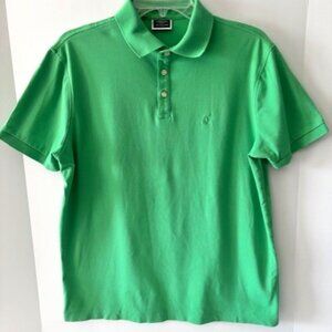 Charles Tyrwhitt Short Sleeve Green Polo Shirt Size Medium 3 Button Logo Collar